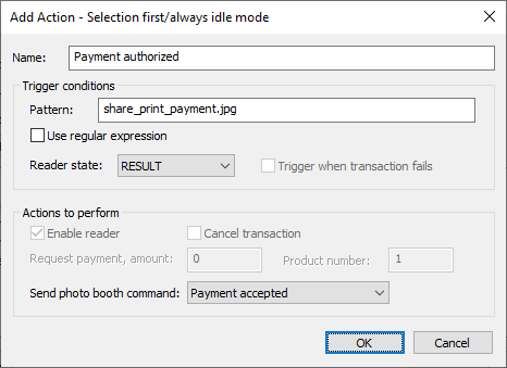 add action selection first ex2 payment authorized